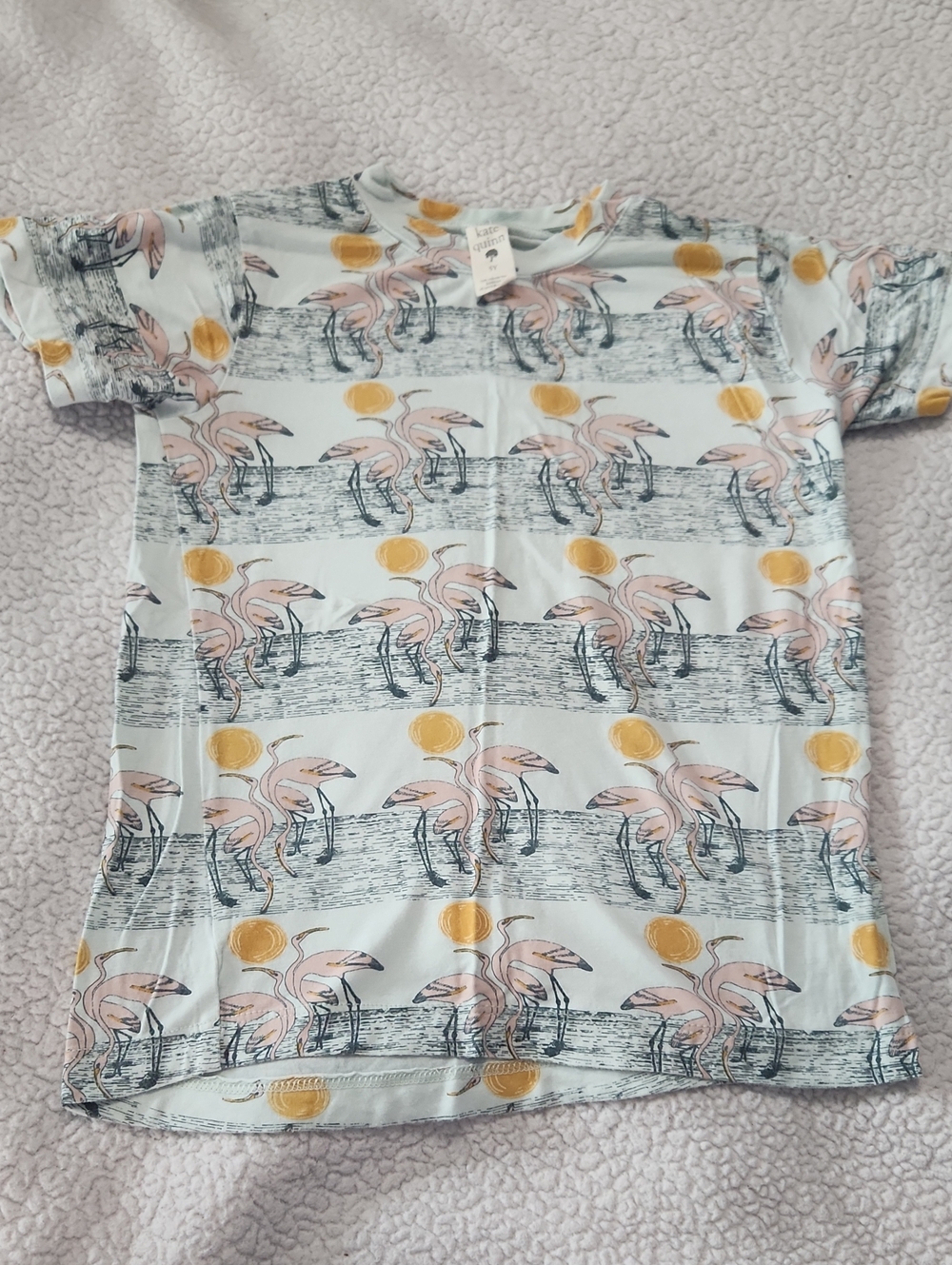 Kate Quinn bamboo flamingo sunset shirt Size 5